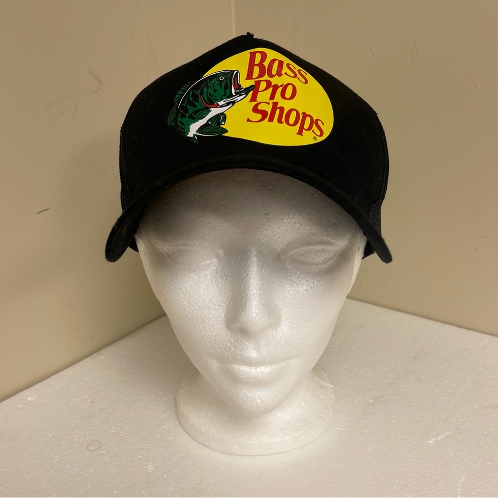 Bass Pro Shops Black Mesh Breathable Snapback Hat